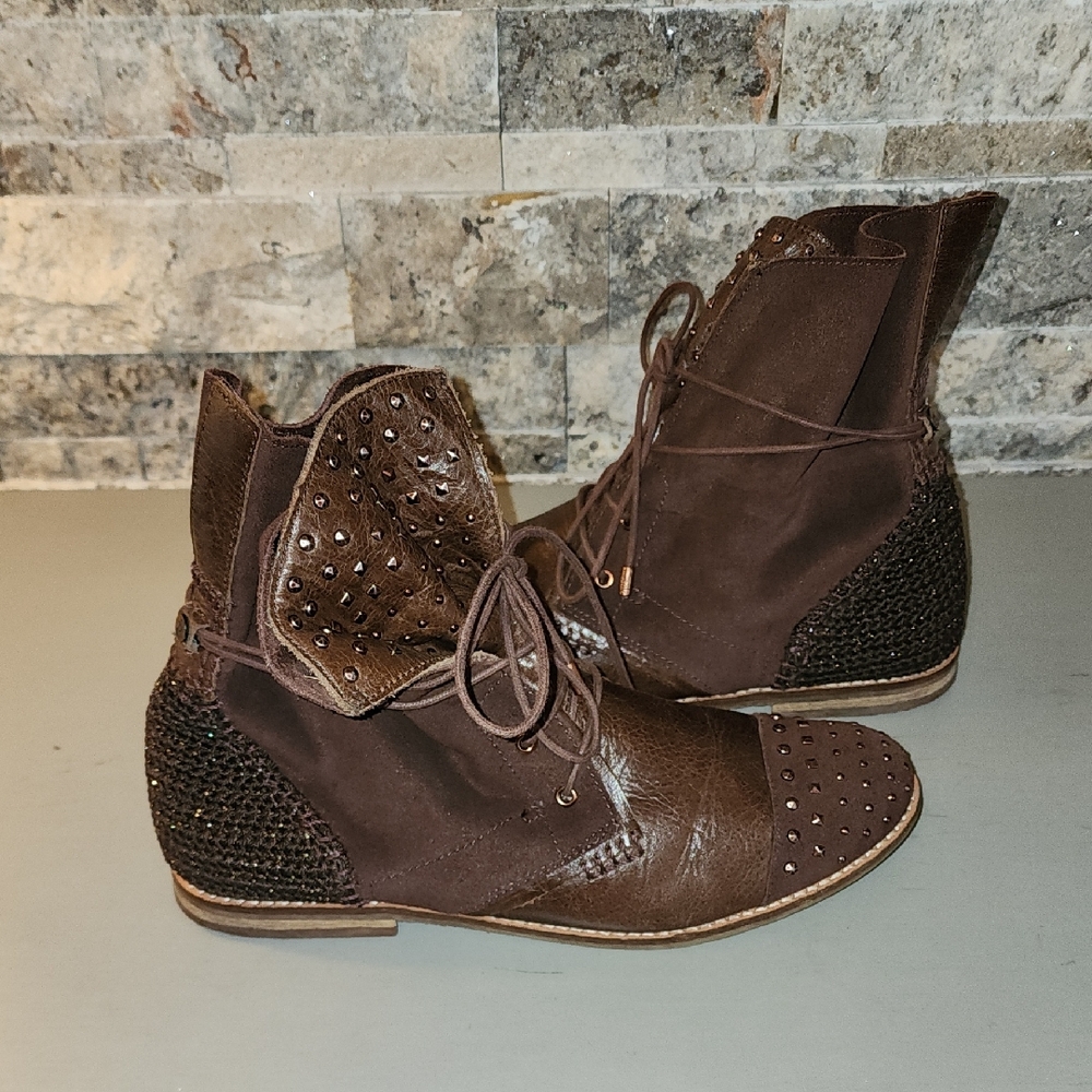 The Sak Brown Studded Ankle Boots